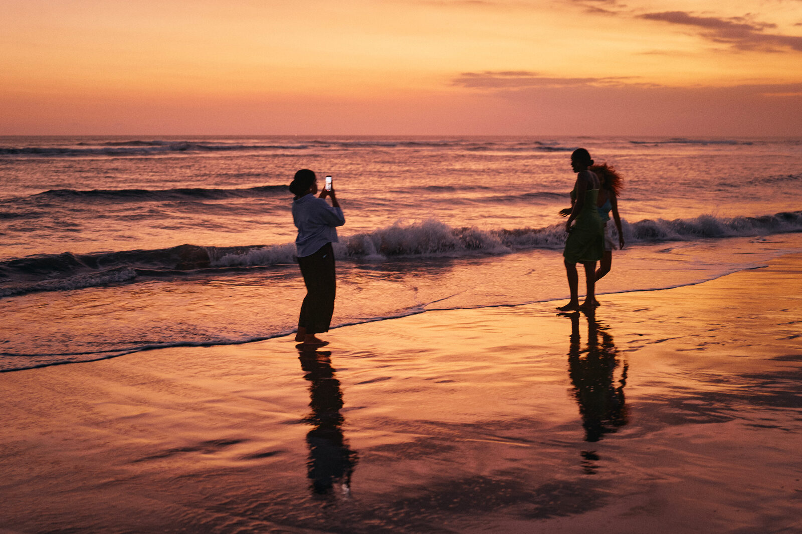 Sunset on the beach in Canggu.