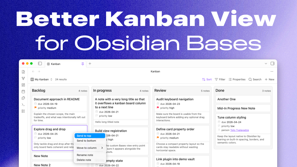 Better Kanban Bases View thumbnail