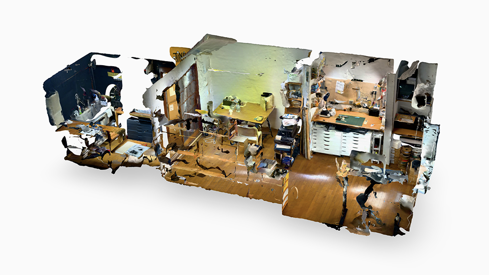 A three-dimensional scan of the interior of Kyojima Studio